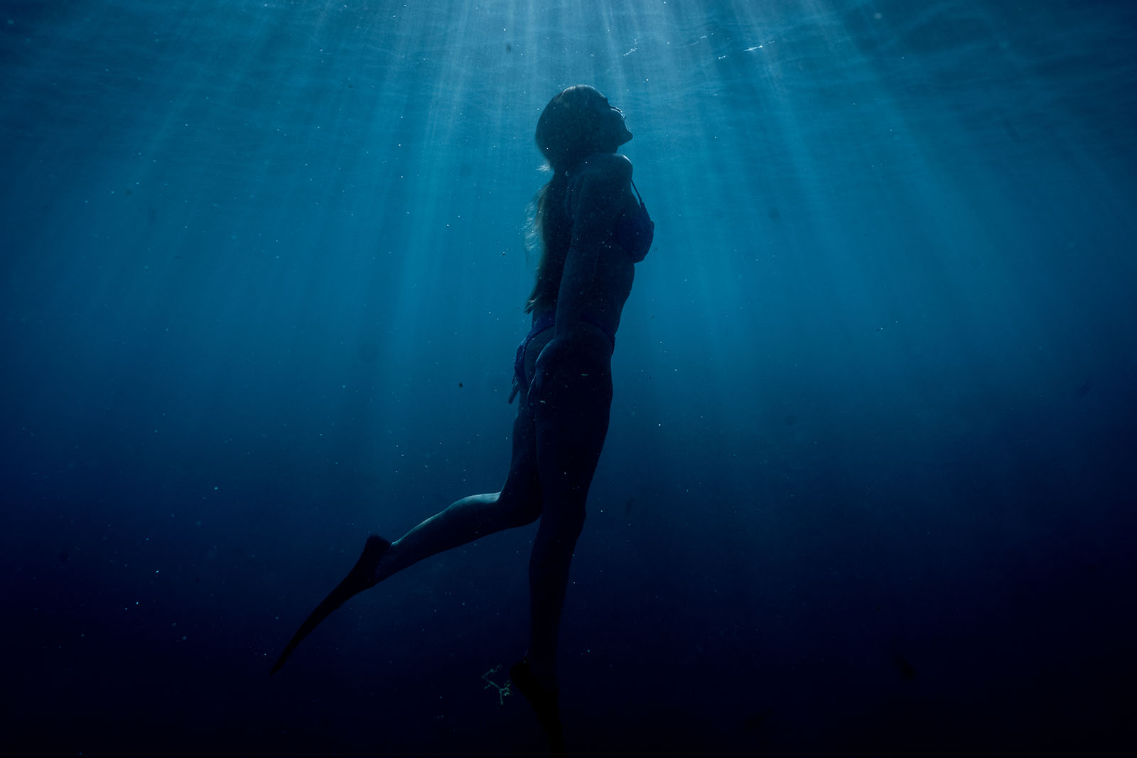 Stunning shot of woman underwater