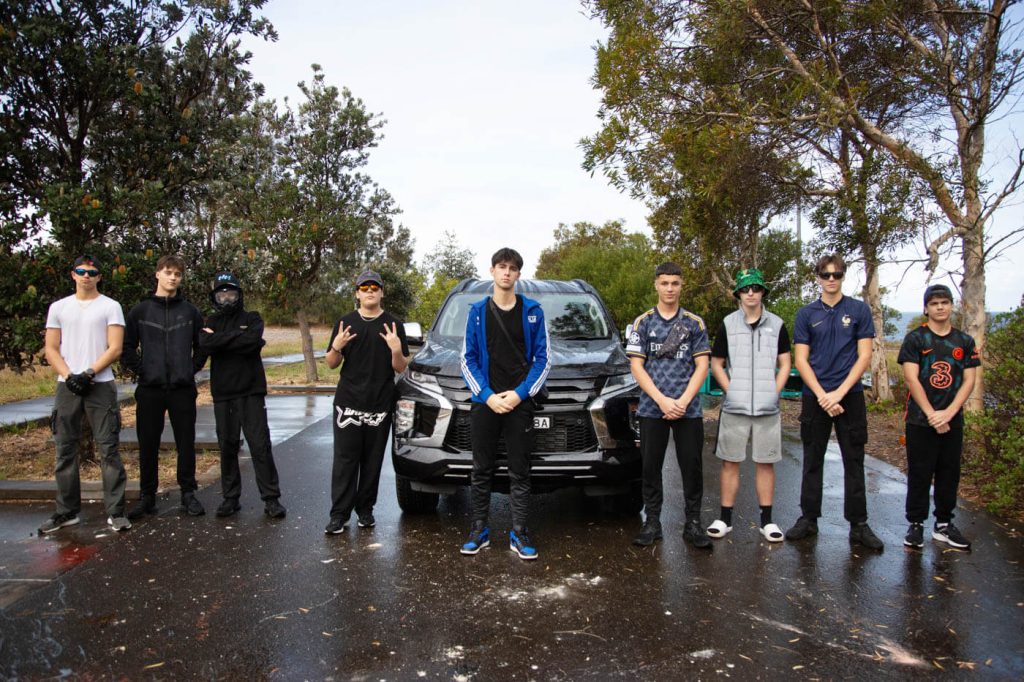 Rapper, Nactox, and his crew on a photoshoot